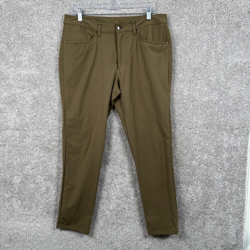 Lululemon 33x29 Beige ABC Slim Fit Pants M5AD8S Warpstreme Mens Performance